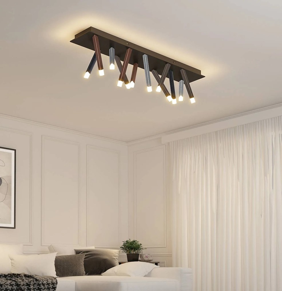 Plafoniera a LED Stoika Lucande, dimmerabile, Nero, Soggiorno / Sala da pranzo, Metallo, Moderno, Plafoniera LED