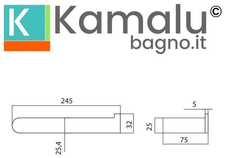 Kamalu - porta salvietta a muro in acciaio inox finitura gun metal | art-gm