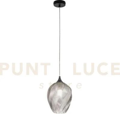 Lampadario a sospensione majesty grigia in vetro 1 luce attacco e27...