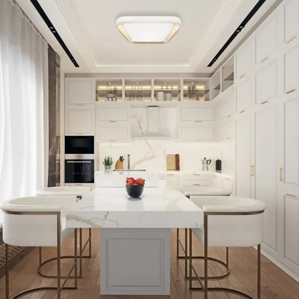 Plafoniera LED dimmerabile QUADRO 66W 230V 3000-6000K bianco/oro + DO