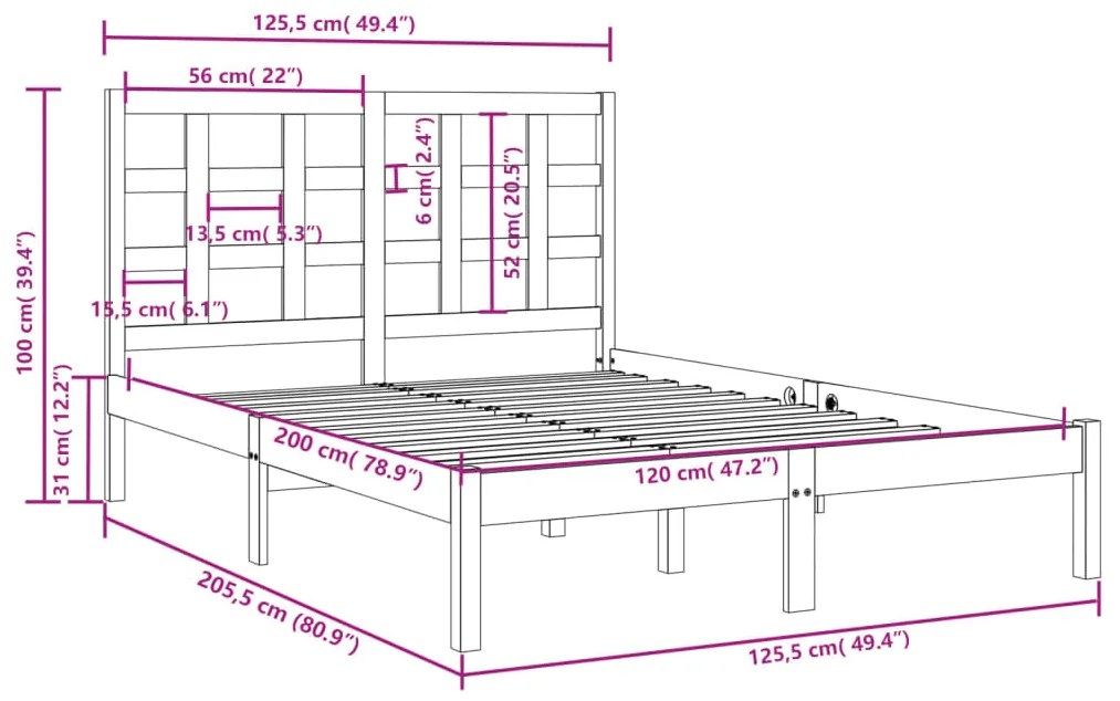 Giroletto Miele in Legno Massello 120x200 cm