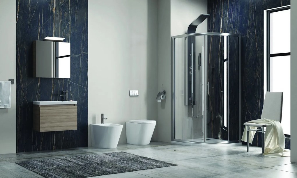 Box doccia 80x80 cristallo 6 mm semicircolare KF2000 - KAMALU