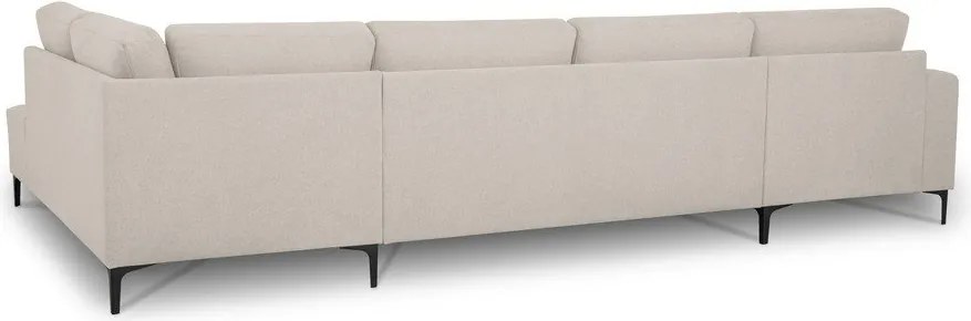 Divano angolare beige (con penisola a destra/a U) con rivestimento in ciniglia Fabian – Scandic