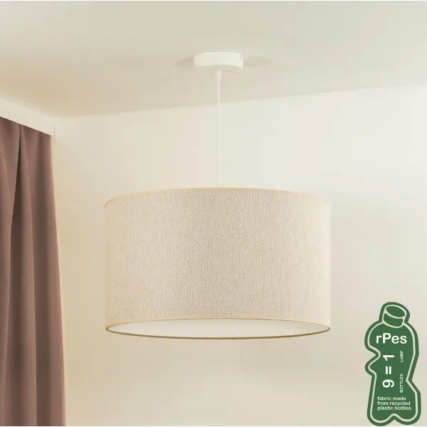 Duolla - Lampadario a sospensione con filo ROLLER ECO RECYCLING 1xE27/15W/230V diametro 45 cm color crema