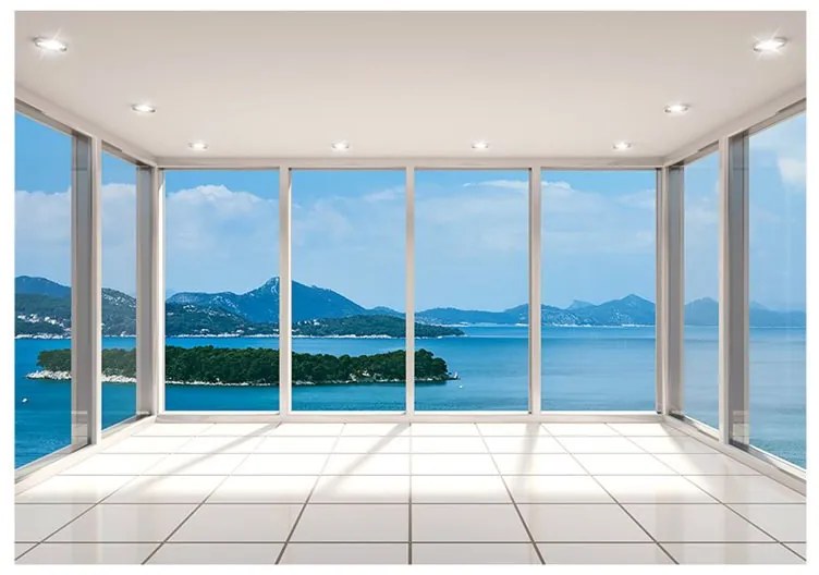 Fotomurale  Delightful View  Colore Blu, Dimensioni e Misure 150x105