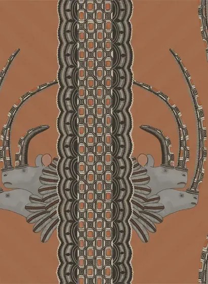 Nashorn Tapete Jabu von Cole & Son - Orange