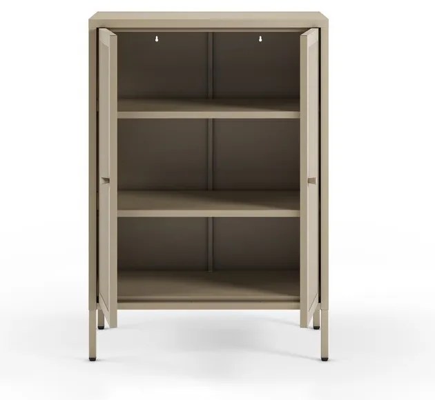 Armadietto color crema in metallo 70x100x40 cm Fayna – Marckeric