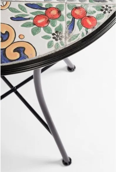 Set Bistrot Tavolo Mosaico 60 Cm Con 2 Sedie Pieghevoli Santorini Bizzotto