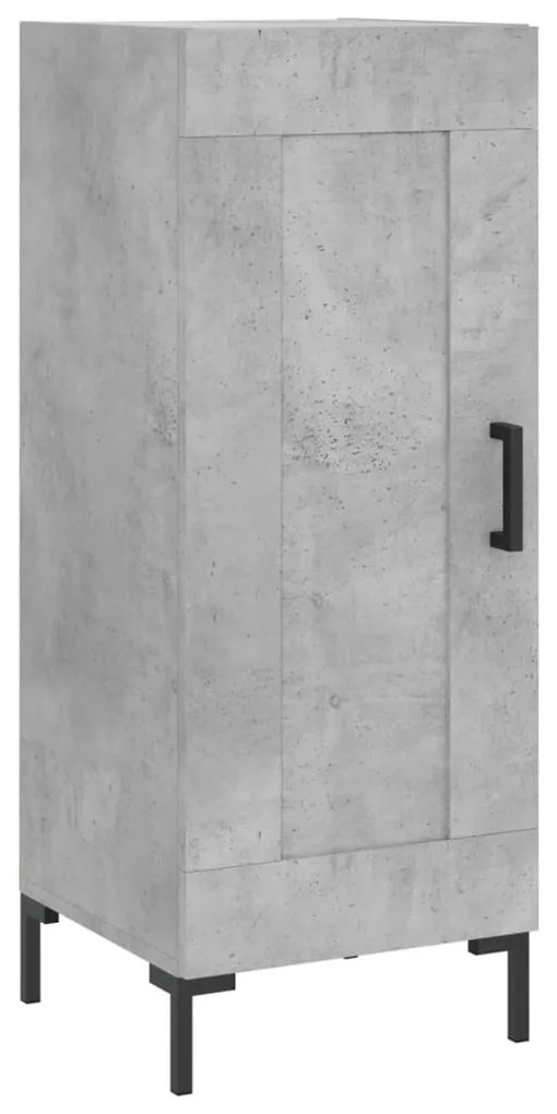 Credenza grigio cemento 34,5x34x180 cm in legno multistrato