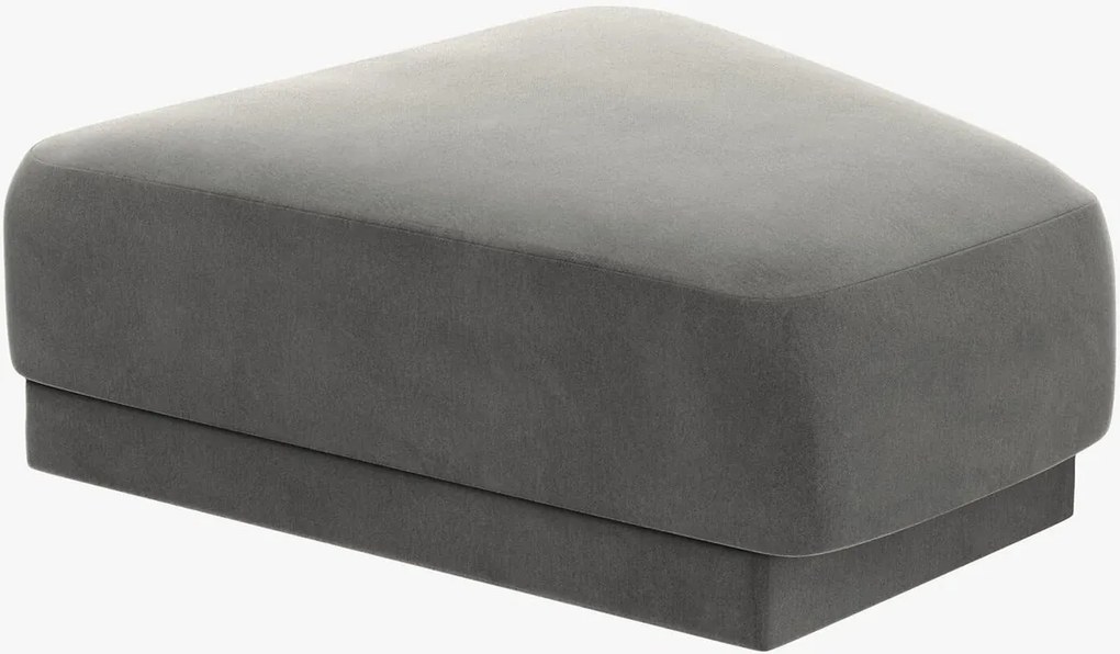 Pouf modulare angolare Miley in velluto – L88 cm