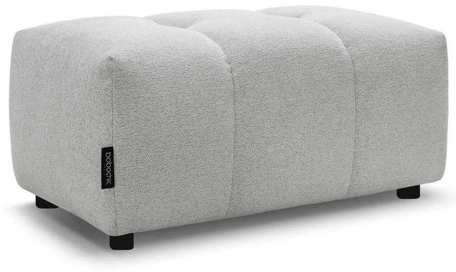 Poggiapiedi grigio chiaro con rivestimento in ciniglia Roxelane – Bobochic Paris