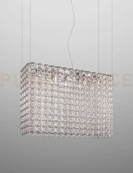 Giogali sospensione re1 cristallo argento e cromo lucido 10 luci at...