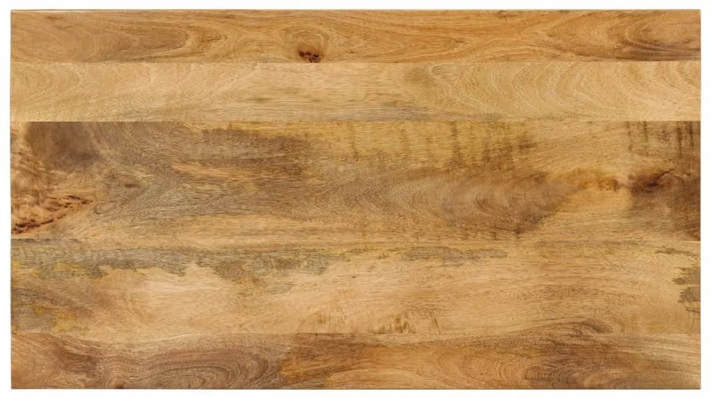 Tavolino 2 livelli 100x55x38 cm legno massello mango e acciaio