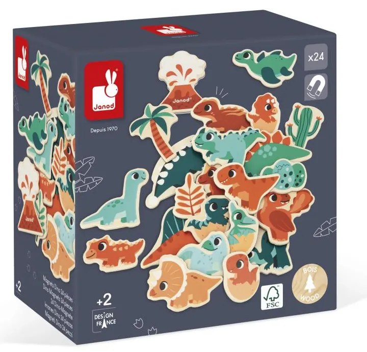 Magneti in legno - Dinosauri - 24 pz