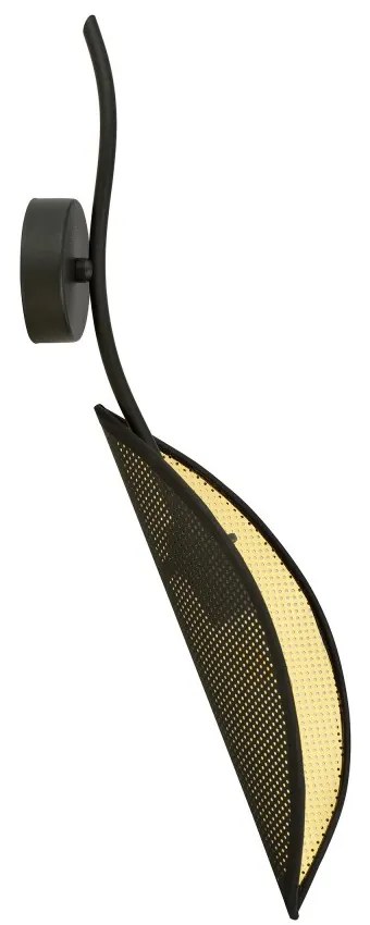 Applique da Parete in Acciaio e Tessuto LOTUS K1 Nero E14 Colore del corpo Nero e Oro