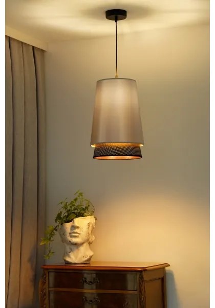 Duolla - Lampadario a sospensione con filo BELL SHINY 1xE27/15W/230V diametro 25 cm argento/nero