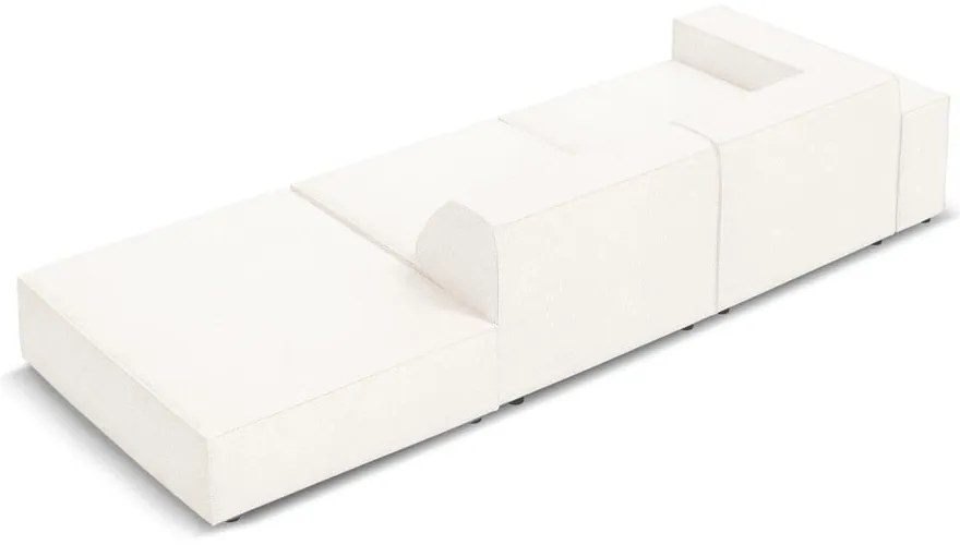 Divano angolare beige in tessuto bouclé (angolo destro) Jodie - Micadoni Home