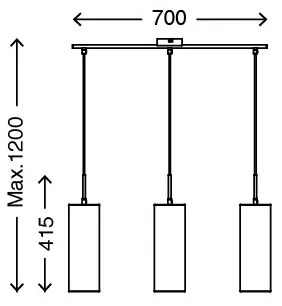 Briloner 4712-034 - Lampadario a sospensione 3xE27/25W/230V