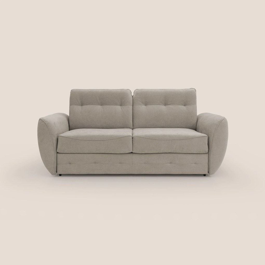 Zeus Divano letto scandinavo con schienale alto in tessuto impermeabile T02 beige