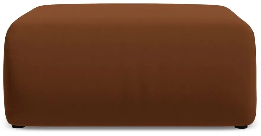 Poggiapiedi arancione/marrone con rivestimento in velluto Ekahi – Makamii