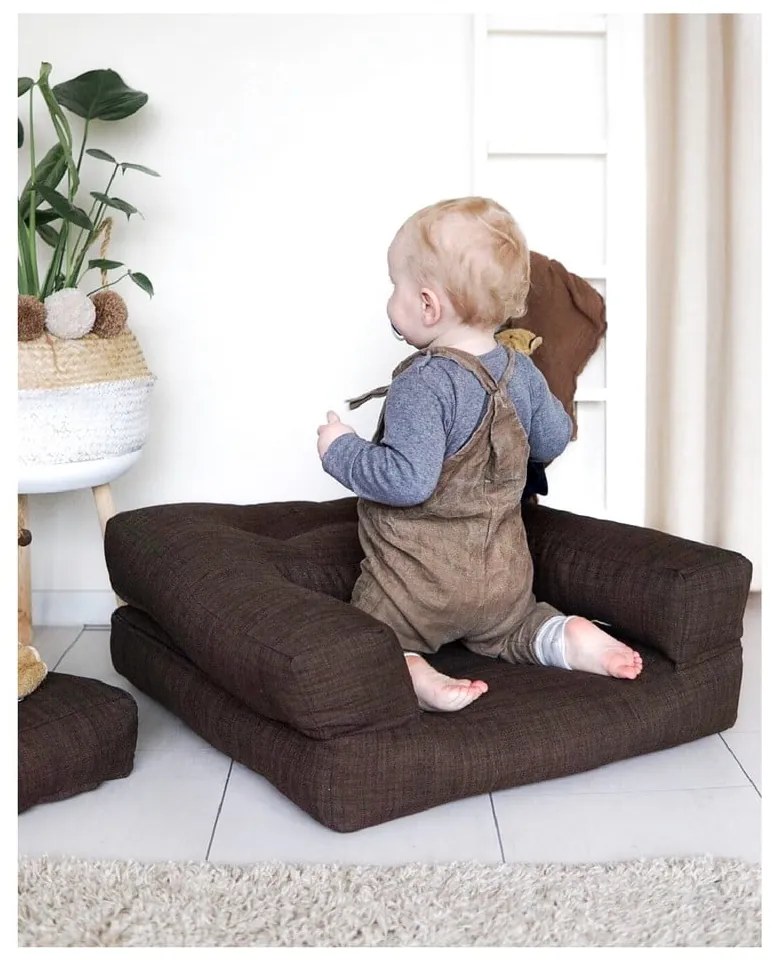 Poltrona pieghevole per bambini con sgabello Creamy Mini Cube - Karup Design