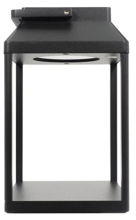 Lanterna Portatile Ricaricabile Solare e USB Nera Dimmerabile
