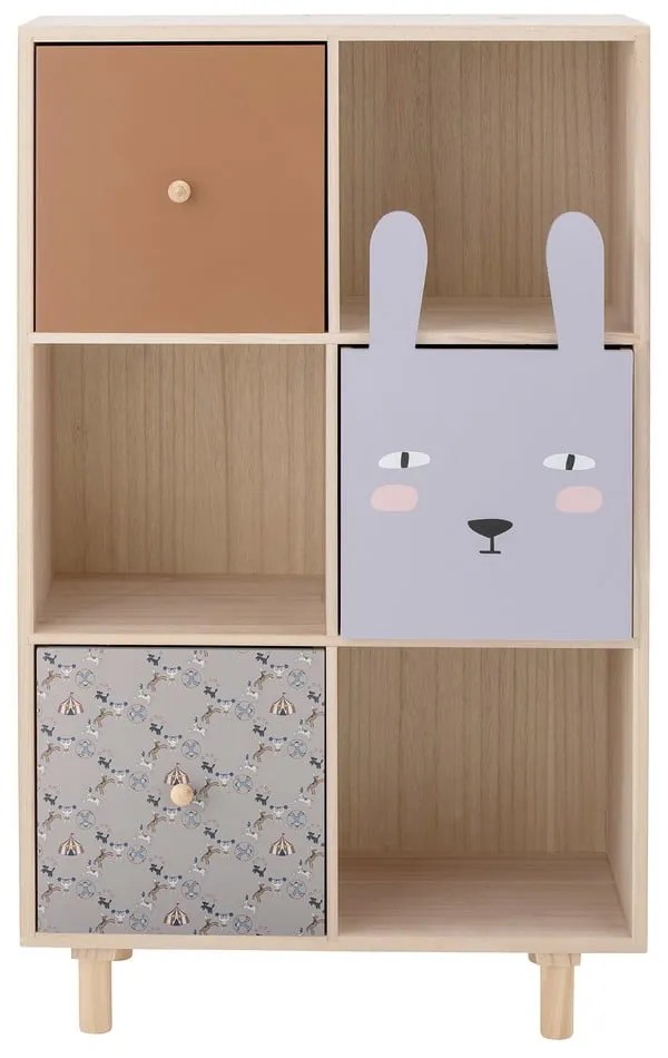 Libreria per bambini in legno massiccio pavlovnia in colore naturale 55x89,5 cm Calle - Bloomingville Mini