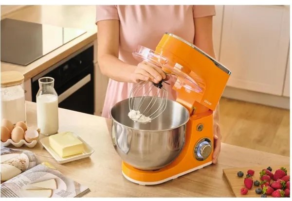 Sencor - Robot da cucina con ciotola in acciaio inox 1300W/230V arancione