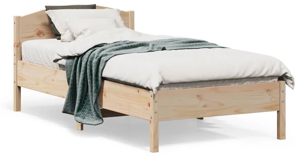 Letto Senza Materasso 90x190 Cm İn Legno Massello Di Pino /
