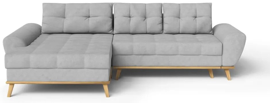 Divano letto angolare grigio chiaro (penisola a sinistra) Balitco - Ropez