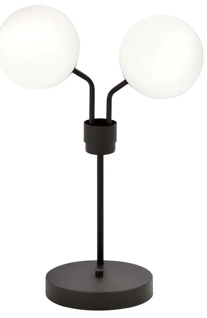 Lampada Da Tavolo Moderna Orione Acciaio Nero 2 Luci E14 Ip20