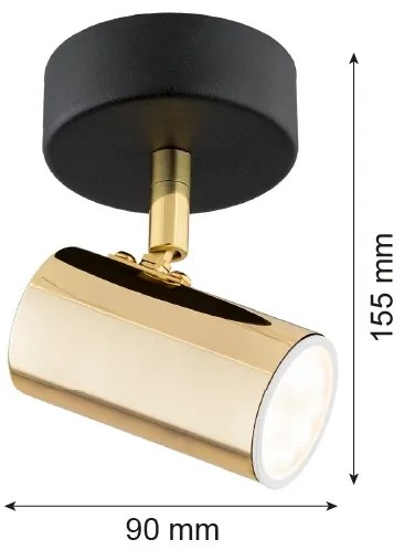 Argon 4208 - Faretto da soffitto LAGOS 1xGU10/5W/230V ottone/nero