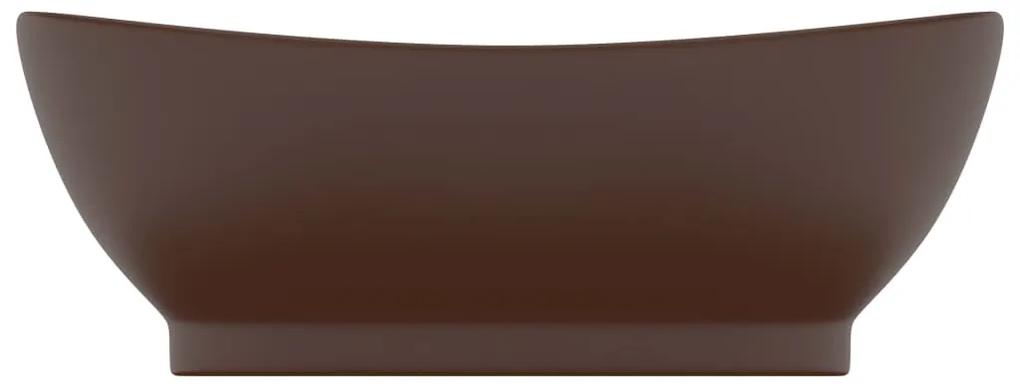Lavabo con Troppopieno Ovale Marrone Opaco 58,5x39cm Ceramica