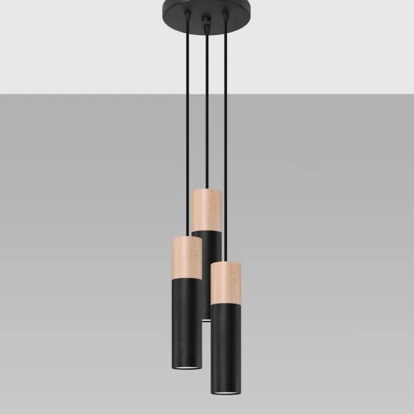 Sollux SL.1014 - Lampadario a sospensione con filo PABLO 3xGU10/40W/230V nero