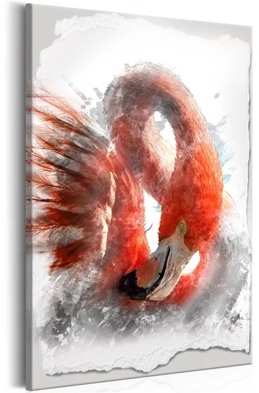 Quadro  Red Flamingo  Colore Blu, Dimensioni e Misure 60x90