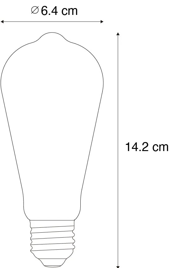 Set di 5 Lampadine LED a filamento dimmerabili E27 ST64 Oro 4.5W 450 lm 2200K