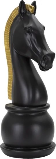 Cavallo Nero E Oro Cm Ø 18,5X50