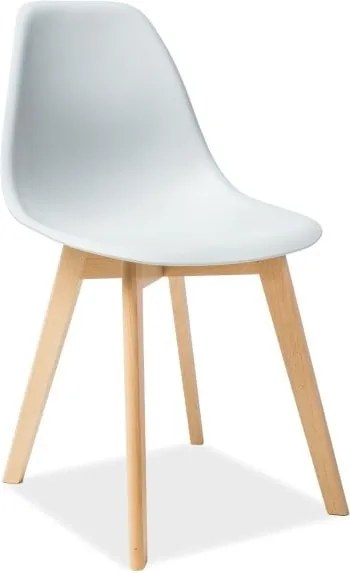 Sedia in plastica e legno Moris grigio - H 85 cm
