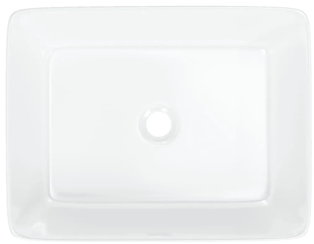 Lavandino Bianco 48x37x13 cm in Ceramica Rettangolare