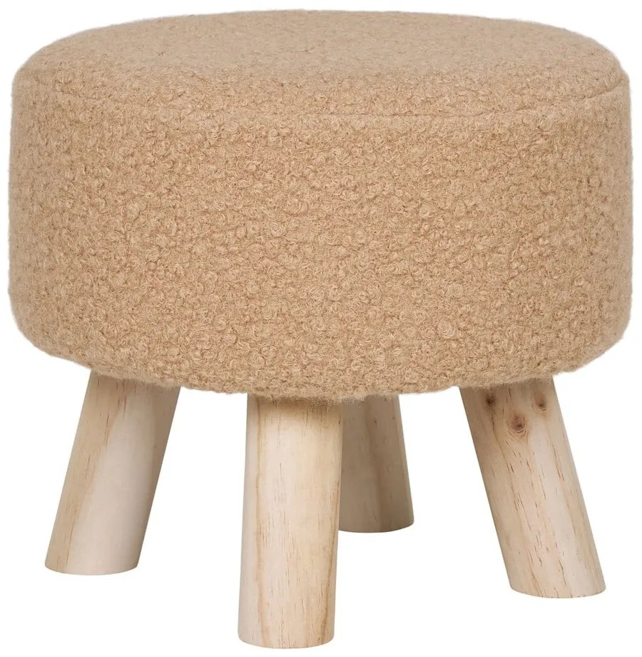Pouf in tessuto bouclé beige Aberdeen - House Nordic