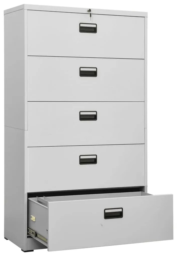 Armadio classificatore grigio chiaro 90x46x164 cm in acciaio