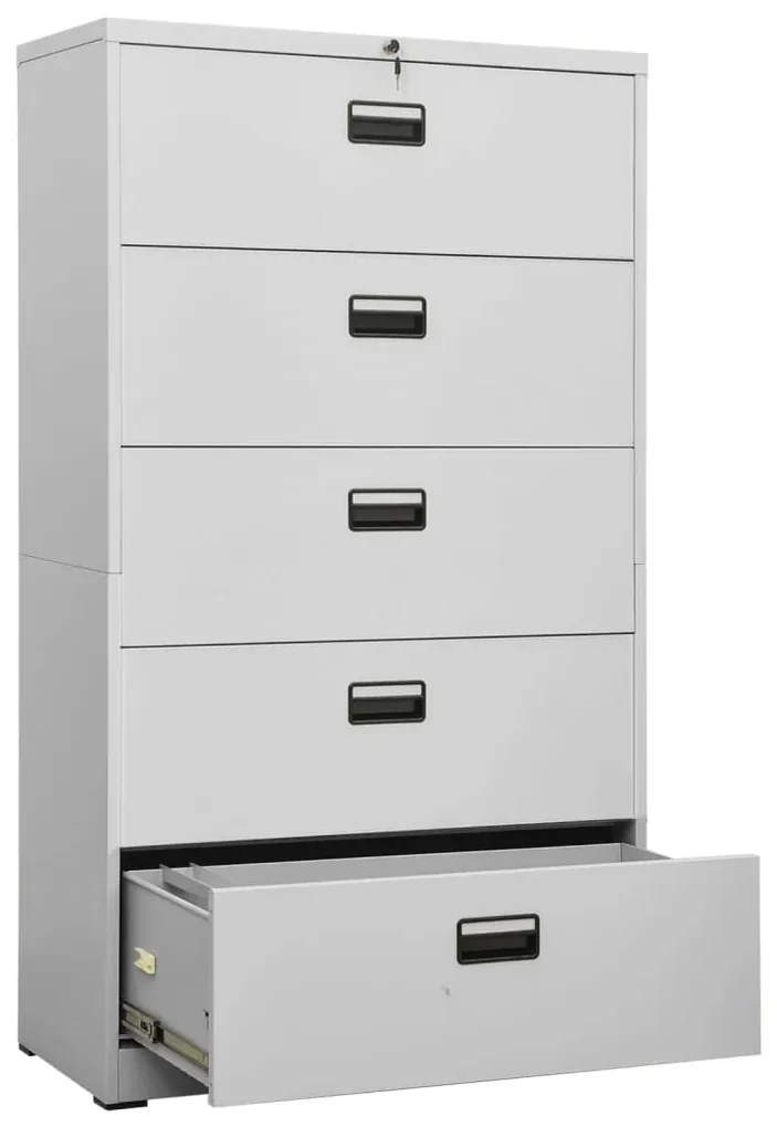 Armadio classificatore grigio chiaro 90x46x164 cm in acciaio