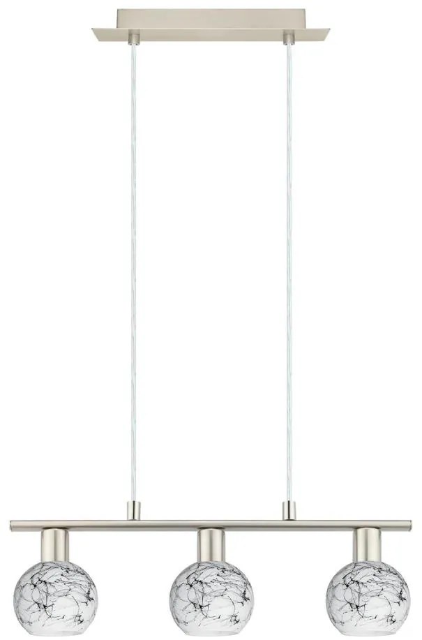 Eglo - Lampadario LED a sospensione con filo MY CHOICE 3xE14/4W/230V cromo/bianco/nero