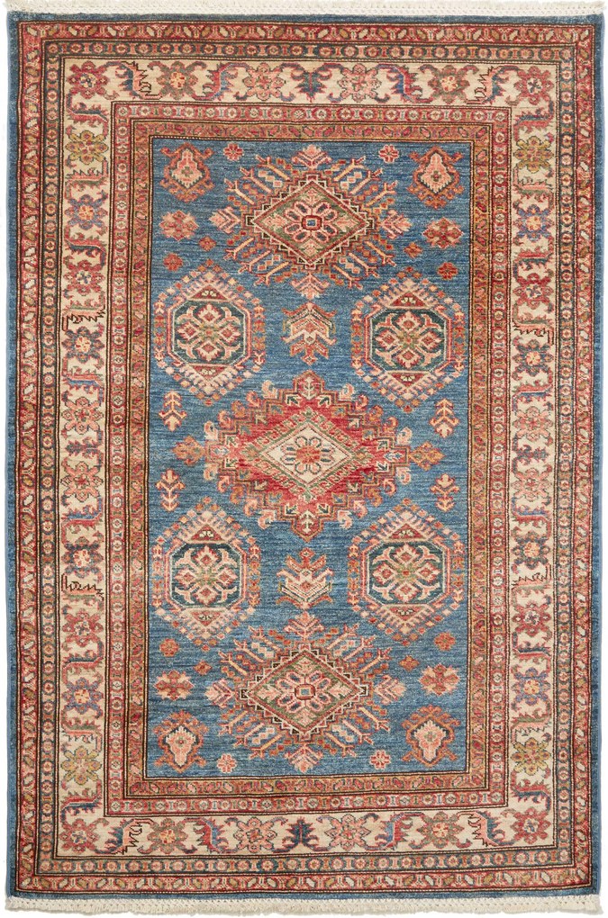 Kazak Tappeto 120 x 180 Blu (Pakistan) Annodato A Mano
