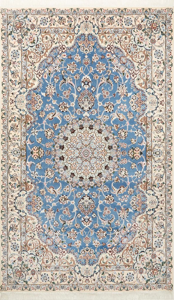 Nain Tappeto persiano 250x150 Blu (Iran) Annodato A Mano
