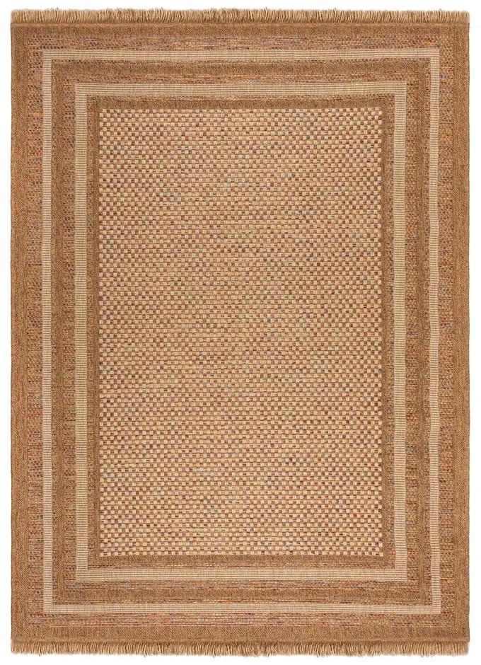 Tappeto per interni ed esterni in colore naturale 200x290 cm Layla Border - Flair Rugs