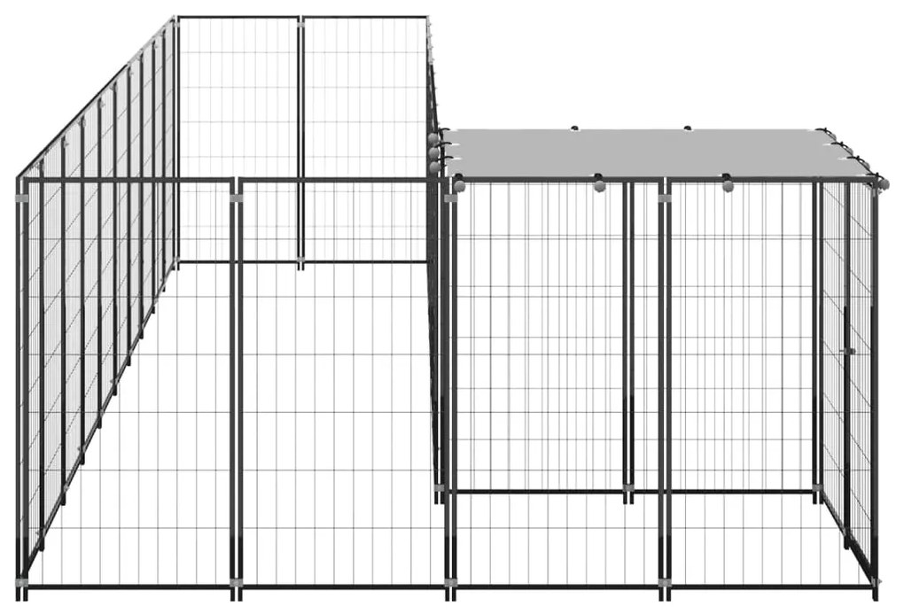 Gabbia per cani nera 7,26 m² in acciaio