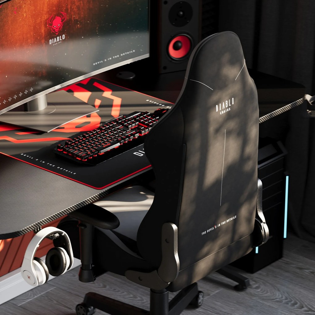 Poltrona da gaming in tessuto grigio Diablo X-Starter