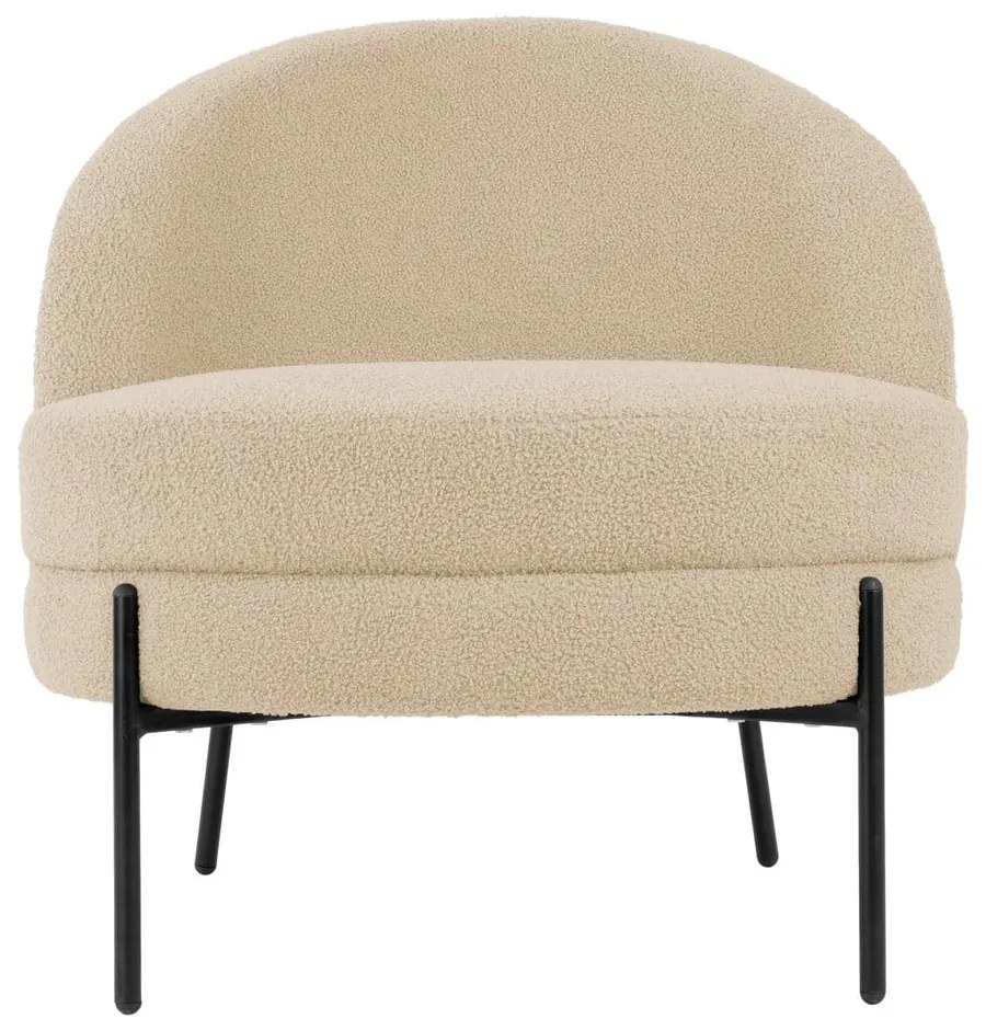 Poltrona beige in tessuto bouclé Noble - Leitmotiv