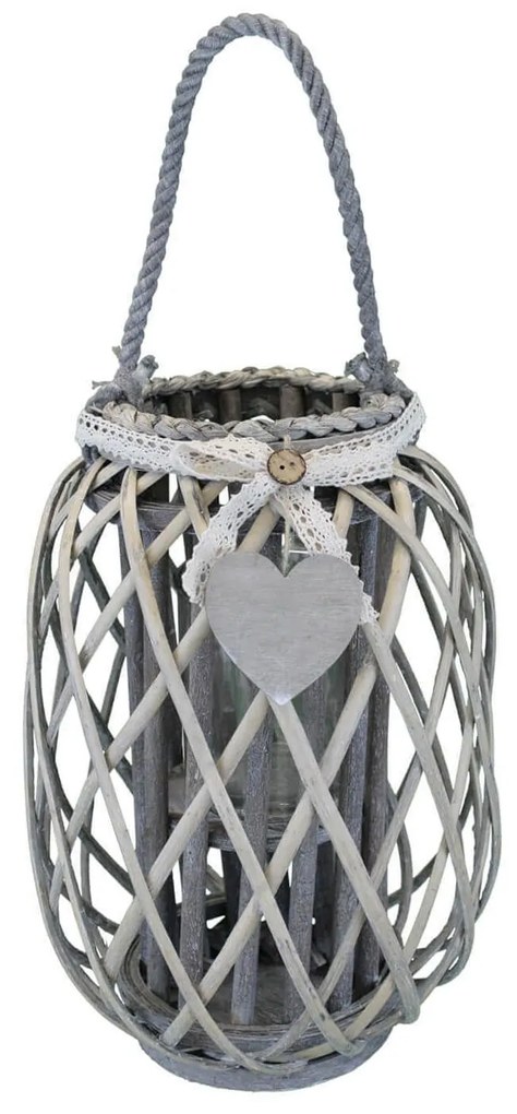 GENEVIEVE - lanterna in vimini tondo 30x56